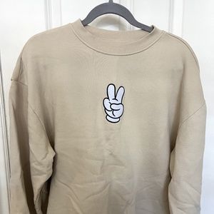 Disney Parks Mickey Peace Crewneck Sweatshirt Worn Once Like New